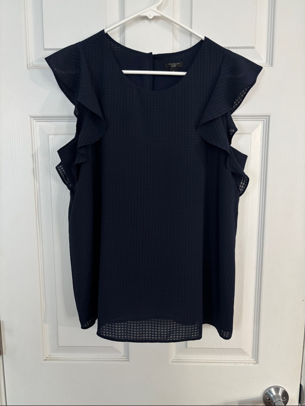 Petite Large Ann Taylor Outlet Navy Top